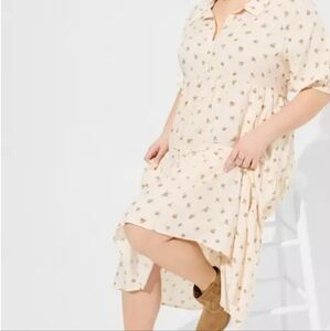💜 Torrid Maxy Hi-Low Floral Shirt- Dress   👗 Size 0